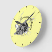 Wall Clock French Bulldog Ronde Klok (Hoek)