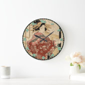 Wall Clock Geisha Lady Japans Kanji Numerals Grote Klok (Huis)
