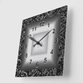 Wall Clock Grey Metal Kijk zwart Silver Vierkante Klok (Hoek)