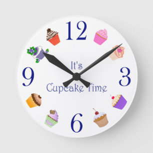 Wall Clock - Het is Cupcake Time Ronde Klok