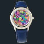 Wall Clock Horloge<br><div class="desc">Colorful Exotic Floral Pattern-23148</div>