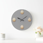 Wall Clock Kitchen eitjes decor grijs zwart Gift Grote Klok (Huis)