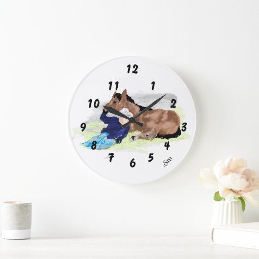 Wall Clock : Life Of A Cowboy . Grote Klok (Huis)