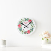 Wall Clock-Merry Xmas My Love Wreath Wall Clock Ronde Klok (Huis)