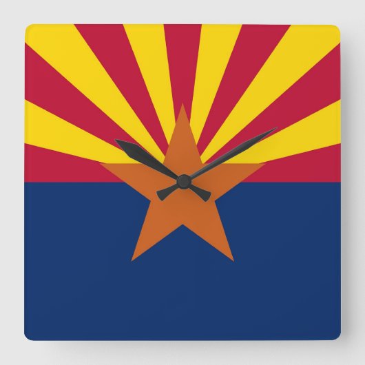 Wall Clock met vlag van Arizona State, VS Vierkante Klok (Voorkant)
