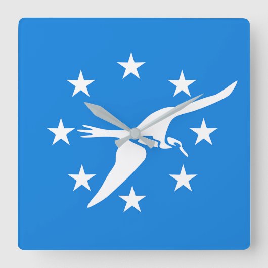 Wall Clock met vlag van Corpus Christi City, VS Vierkante Klok (Voorkant)