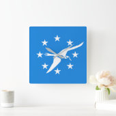 Wall Clock met vlag van Corpus Christi City, VS Vierkante Klok (Huis)