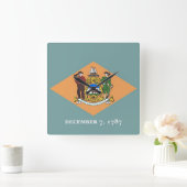 Wall Clock met vlag van Delaware, VS Vierkante Klok (Huis)