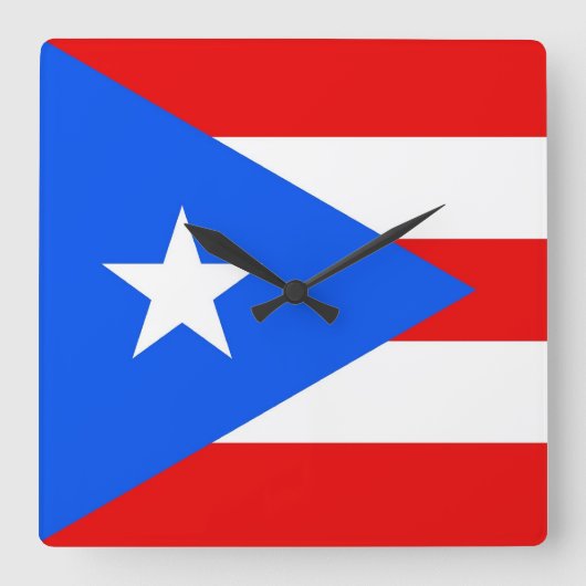 Wall Clock met vlag van Puerto Rico, VS Vierkante Klok (Voorkant)
