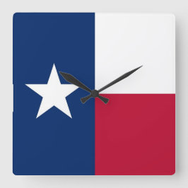 Wall Clock met vlag van Texas, VS Vierkante Klok