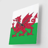 Wall Clock met vlag van Wales Vierkante Klok (Hoek)