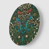 WALL CLOCK MET WILLIAM MORRIS "TULIPS"-ONTWERP GROTE KLOK (Hoek)