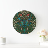 WALL CLOCK MET WILLIAM MORRIS "TULIPS"-ONTWERP GROTE KLOK (Huis)