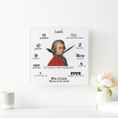 Wall Clock - Mozart - It's always time to practice Vierkante Klok (Huis)