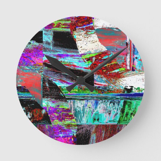 Wall Clock – Neon Pulse Ronde Klok (Voorkant)