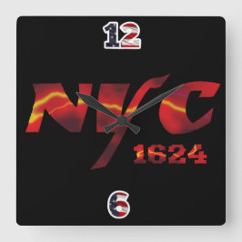 Wall Clock NYC 1624 Vierkante Klok