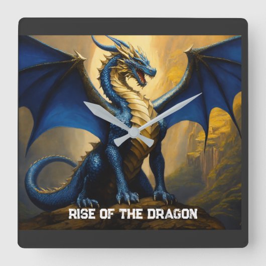Wall Clock: Opkomst van de draak Vierkante Klok (Voorkant)