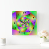 Wall Clock Psychedelic Spiral Vierkante Klok (Huis)