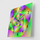 Wall Clock Psychedelic Spiral Vierkante Klok (Hoek)