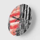 Wall Clock – Red Pulse Abstract Design Ronde Klok (Hoek)