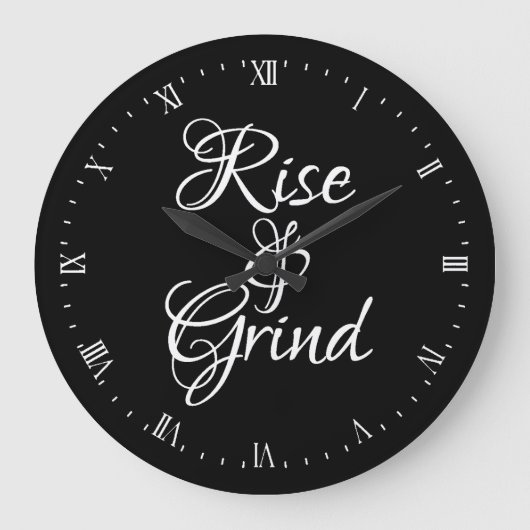 Wall Clock - Rise & Grind Grote Klok (Voorkant)