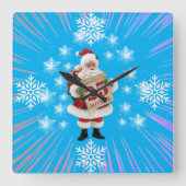 Wall Clock Santa Clause  Vierkante Klok (Voorkant)