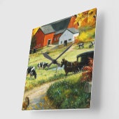 Wall Clock Square/Farmland Vierkante Klok (Hoek)