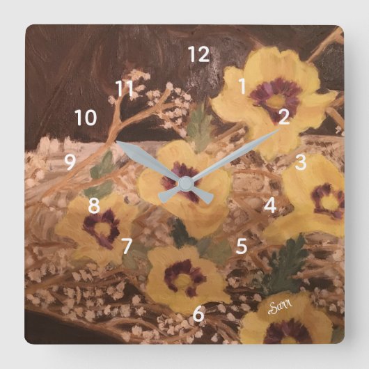 Wall Clock : Still Life Vierkante Klok (Voorkant)