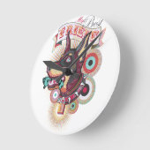 Wall Clock – Urban Loyalty Doberman Pop-Art Design Ronde Klok (Hoek)
