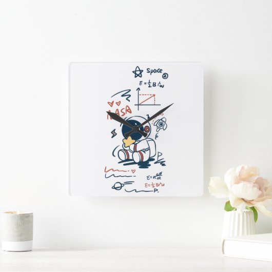 Wall Clock. Vierkante Klok (Huis)