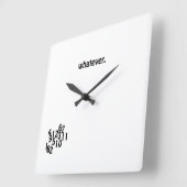 Wall Clock whatever. Vierkante Klok (Hoek)