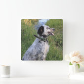 Wall Clock with Dogs of the Feather Llewellin Vierkante Klok (Huis)