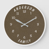 Wall Clock with Family Name Grote Klok (Voorkant)