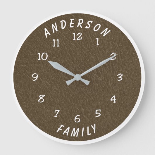 Wall Clock with Family Name Grote Klok (Voorkant)