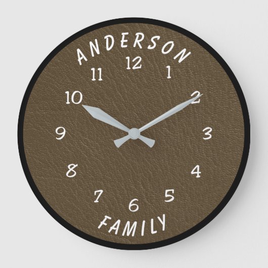 Wall Clock with Family Name Grote Klok (Voorkant)