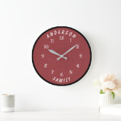 Wall Clock with Family Name Grote Klok (Huis)
