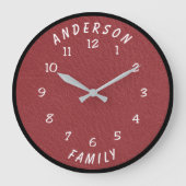 Wall Clock with Family Name Grote Klok (Voorkant)