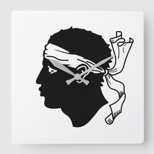 Wall Clock with Flag of Corsica Vierkante Klok (Voorkant)