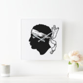 Wall Clock with Flag of Corsica Vierkante Klok (Huis)