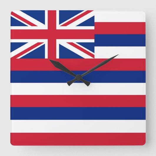 Wall Clock with Flag of Hawaii, VS Vierkante Klok (Voorkant)