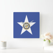 Wall Clock with Flag of Houston City, VS Vierkante Klok (Huis)