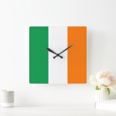 Wall Clock with Flag of Ireland Vierkante Klok (Huis)