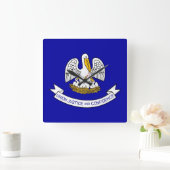 Wall Clock with Flag of Louisiana, VS Vierkante Klok (Huis)