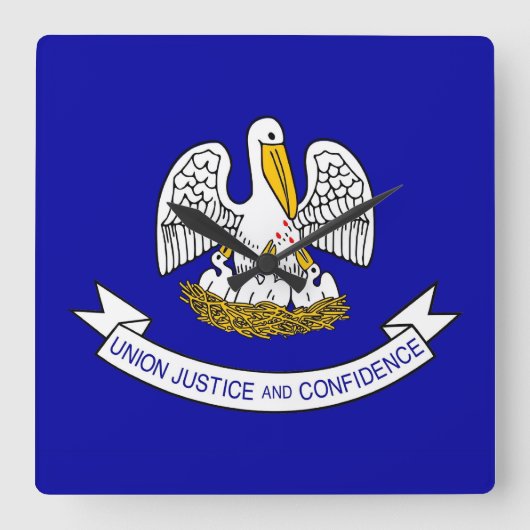 Wall Clock with Flag of Louisiana, VS Vierkante Klok (Voorkant)