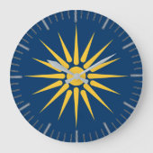 Wall Clock with flag of Macedonia, Greece Grote Klok (Voorkant)