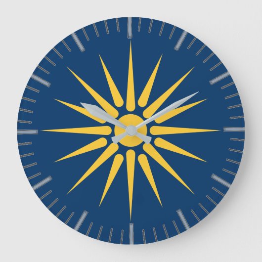 Wall Clock with flag of Macedonia, Greece Grote Klok (Voorkant)