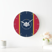 Wall Clock with flag of Mississippi State, USA Grote Klok (Huis)