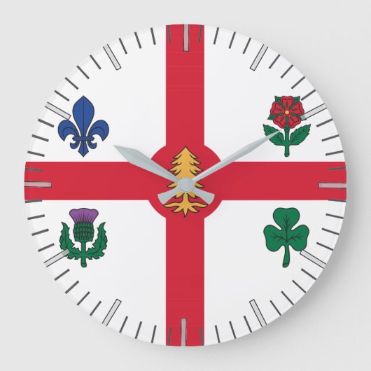 Wall Clock with Flag of Montreal, Canada Grote Klok (Voorkant)