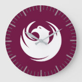 Wall Clock with Flag of Phoenix City, Arizona Grote Klok (Voorkant)