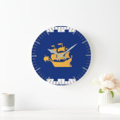 Wall Clock with Flag of Quebec City, Canada Grote Klok (Huis)